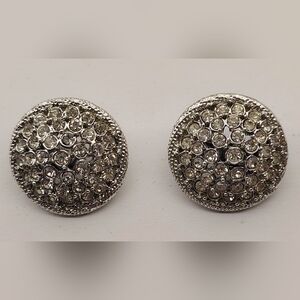Vintage Kathy Lee Clip On  Rhinestone Earrings Jewlery